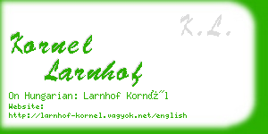 kornel larnhof business card